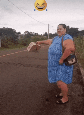 Older woman hitchhiker