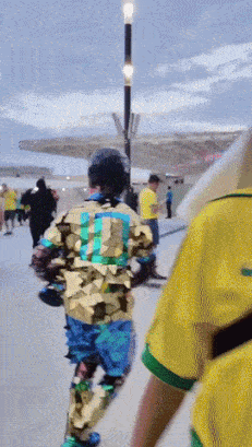 Brazilian fan in mirror costume