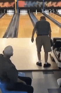 Grandfather at bowling