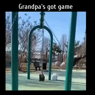 Grandpa on swing