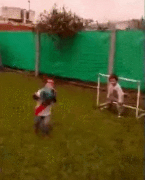 Kids and football goalkeeper