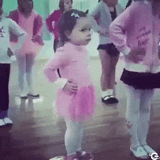 Little girl and crazy dance