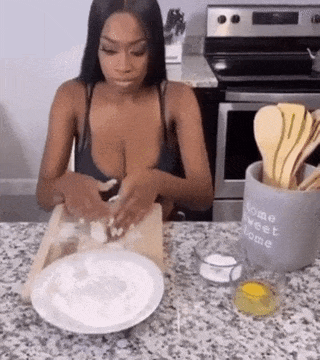 Girl knead dough
