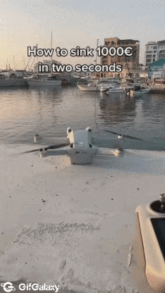 Drone falls in water