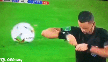 Football referee and yellow card