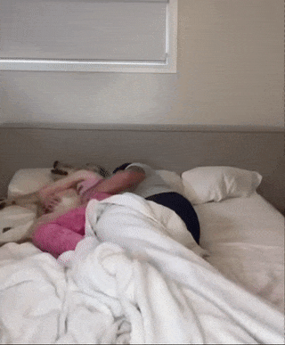Sleeping In Hug With Dog