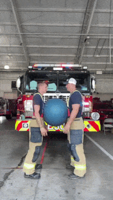 Firemen and pilates ball