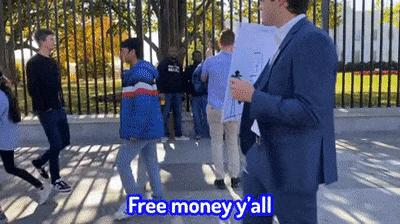Guy offers money on the street