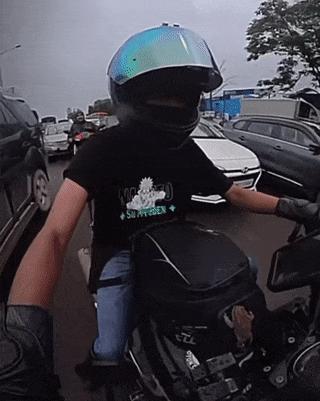 Biker and fear of frog