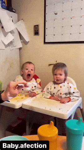 Baby boy opens mouth