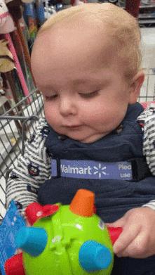 Baby and vibrating toy