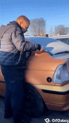 Tea and frozen windshield