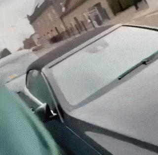 Man spits on car