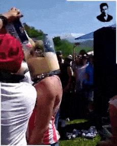 Crazy beer drinking competition
