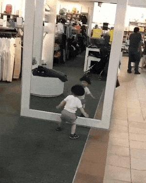 Boy and mirror