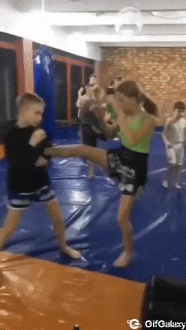 Boy in love at training