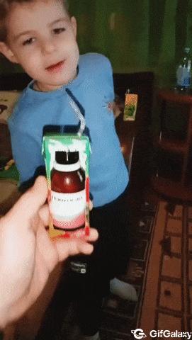 Boy juice and syrup medicine