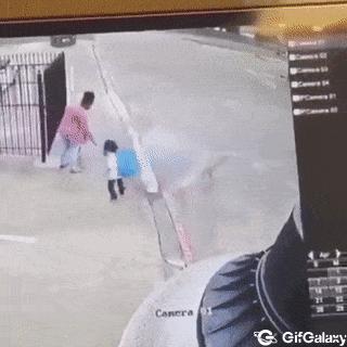 Children knock down nanny