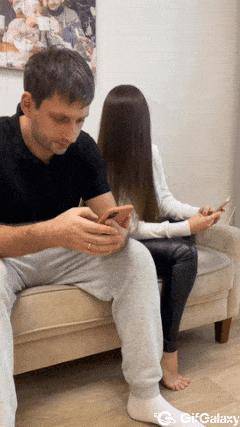 Girl spies on guy