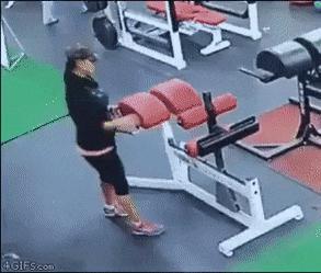 Girl falls in gym