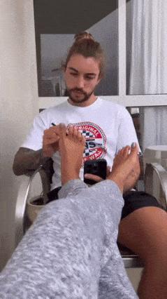 Character drawn on the foot