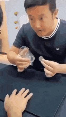 Magicians coin trick