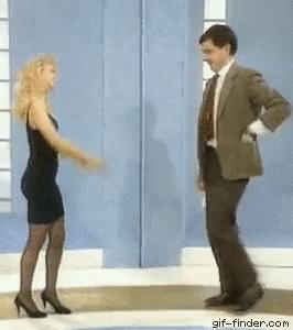 Mr Bean and hug