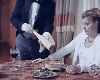 Husband and wife on dinner
