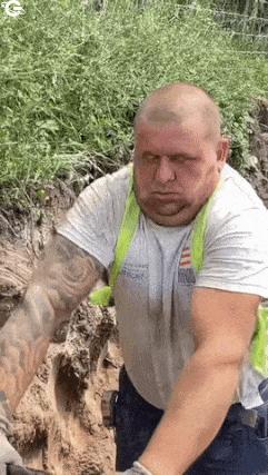 Worker and shaking face