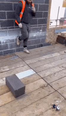 Worker and back flip