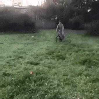 Jump with bike over fire