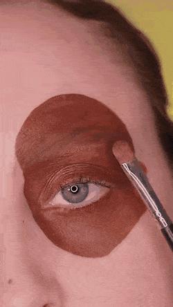 Makeup of character on eye