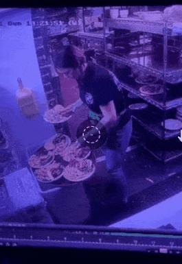 Clumsy girl in restaurant
