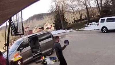 Three baskets behind the back