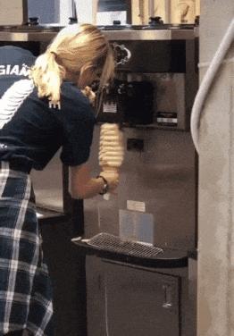 Big poured ice cream