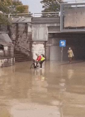 Woman and fall in water